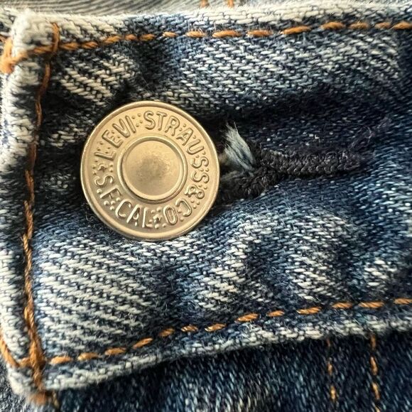 Levi's Men's Blue Five Pocket Distressed Denim Straight Leg Jeans Size 36X32 - Picture 9 of 15